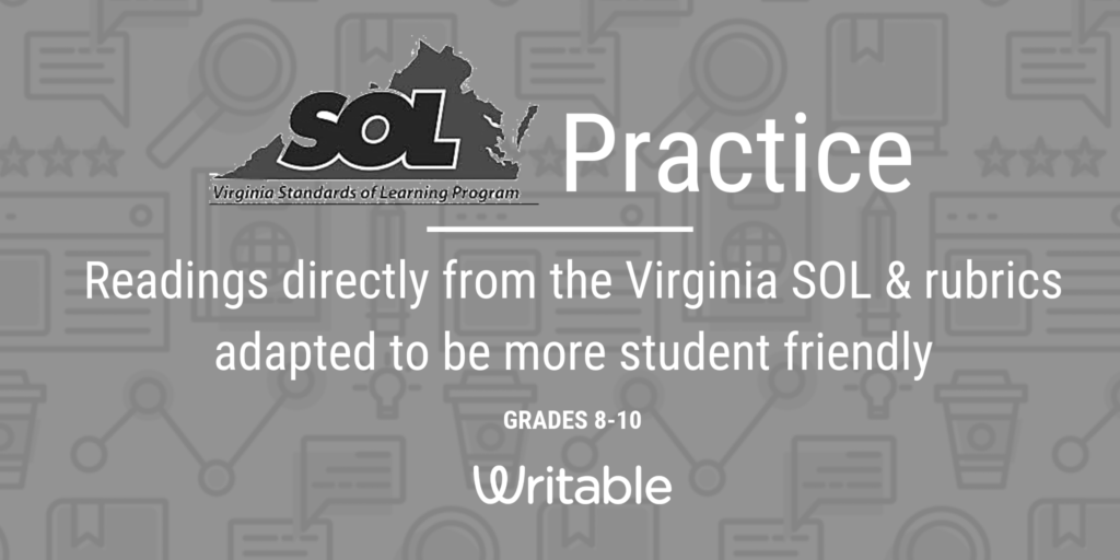 New Virginia SOL Practice Writing Assignments (Virginia Standards of